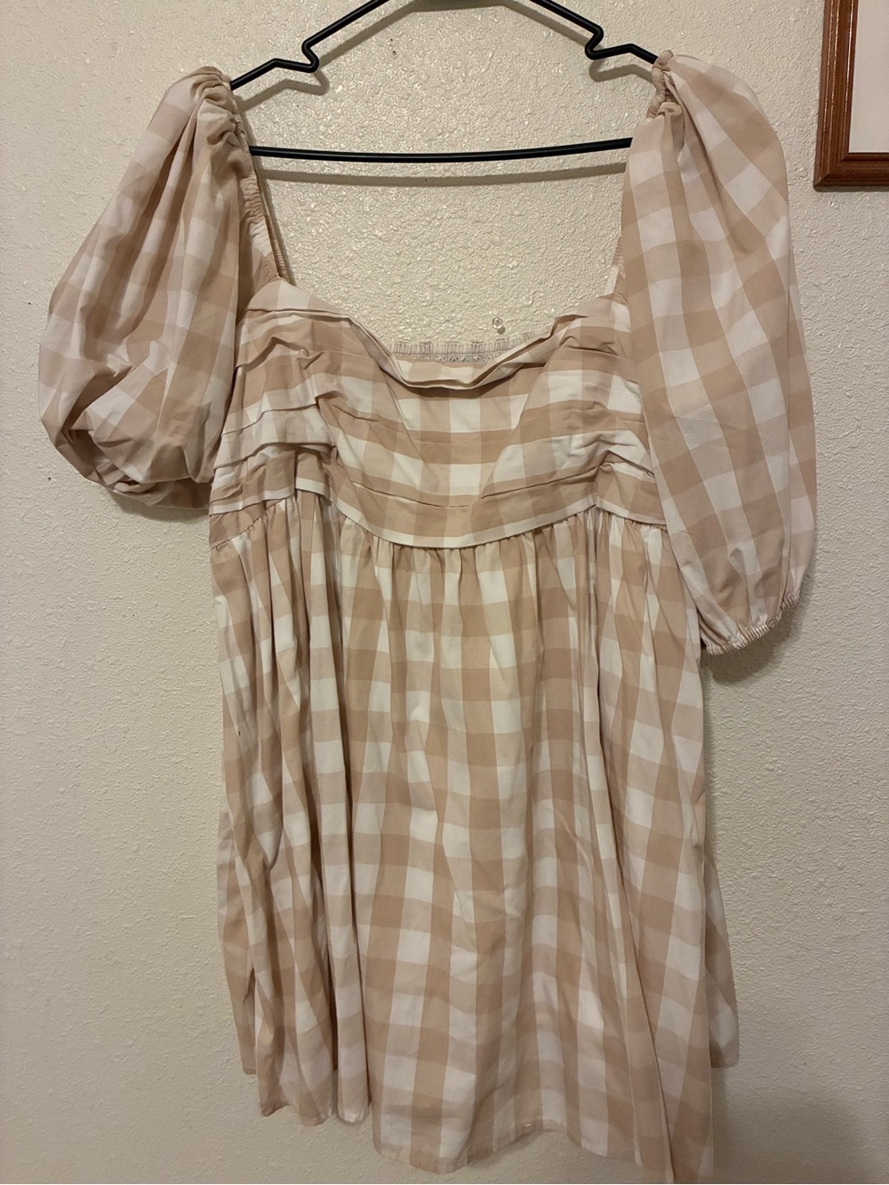 Abercrombie & Fitch Beige and White Gingham Sundress